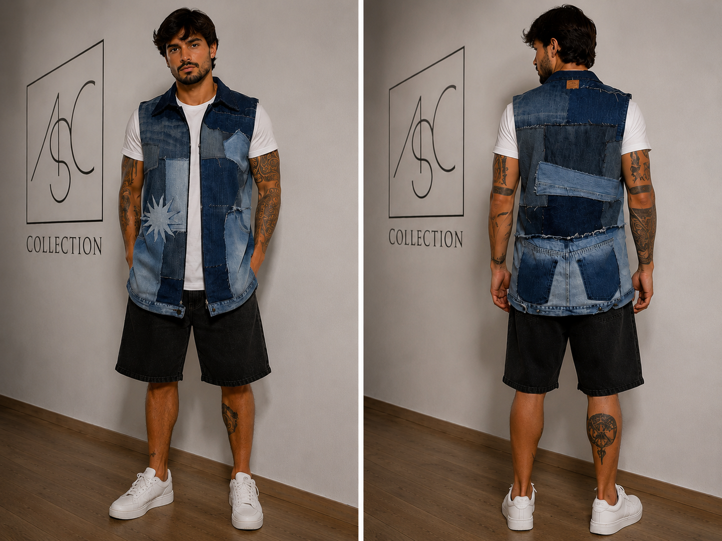 Colete patchwork unisex