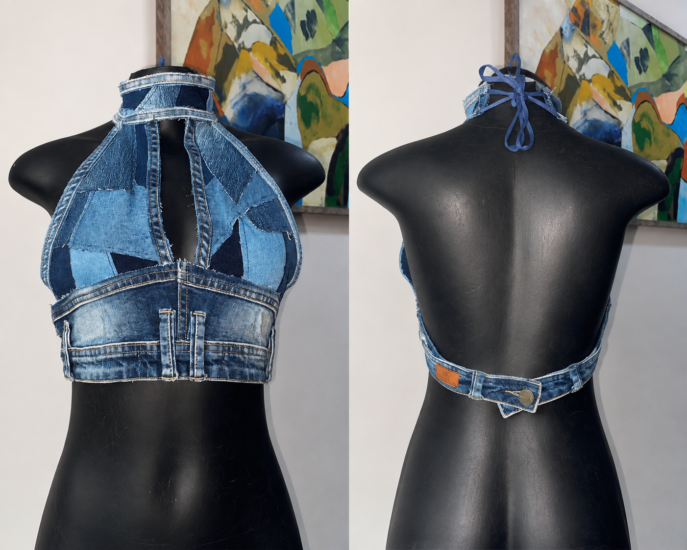 Top Patchwork denim