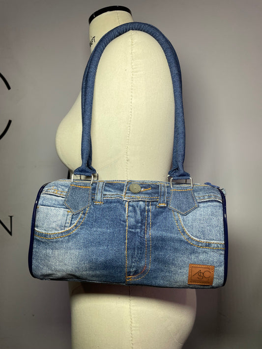 Bolsa Baú denim stonewashed