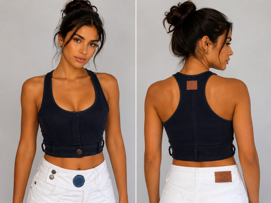 Cropped Upcycling preto