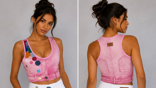 Cropped Upcycling rosa