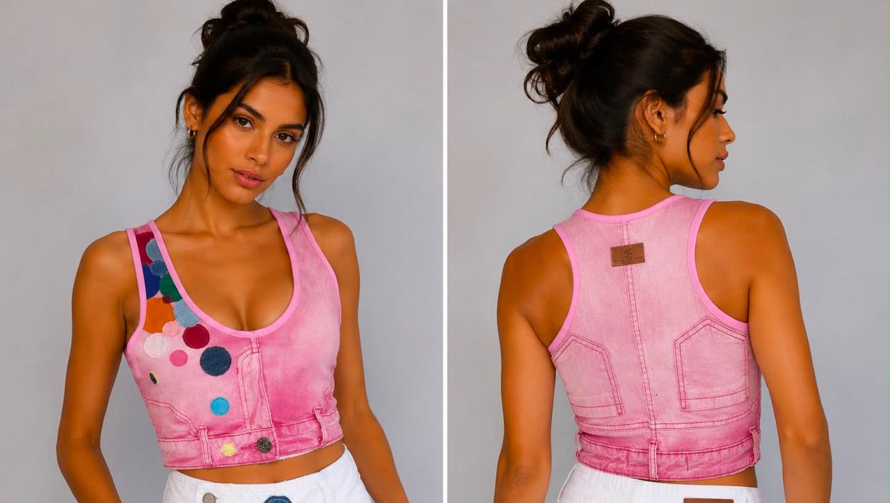Cropped Upcycling Jeans